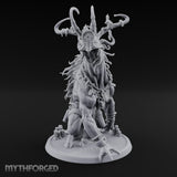 Helmeted Demon Shaman Miniature for Dungeons and Dragons, Pathfinder or other TTRPGs