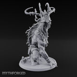 Helmeted Demon Shaman Miniature for Dungeons and Dragons, Pathfinder or other TTRPGs