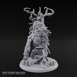 Helmeted Demon Shaman Miniature for Dungeons and Dragons, Pathfinder or other TTRPGs