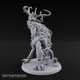 Helmeted Demon Shaman Miniature for Dungeons and Dragons, Pathfinder or other TTRPGs