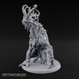 Helmeted Demon Shaman Miniature for Dungeons and Dragons, Pathfinder or other TTRPGs