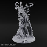 Helmeted Demon Shaman Miniature for Dungeons and Dragons, Pathfinder or other TTRPGs