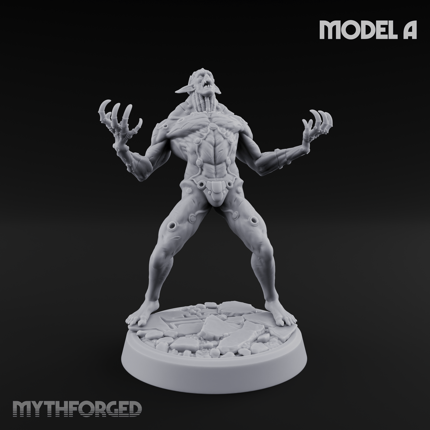 Claws Splayed Roaring Corpse Fleet Brutes Miniature for Dungeons and Dragons, Pathfinder or other TTRPGs