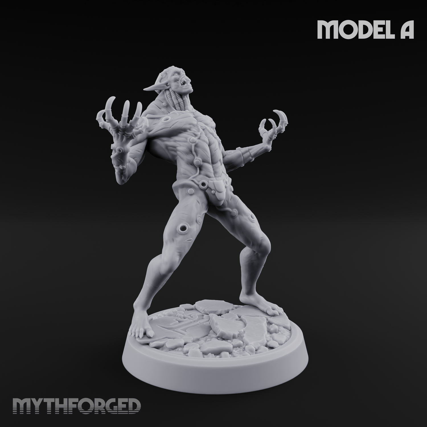 Claws Splayed Roaring Corpse Fleet Brutes Miniature for Dungeons and Dragons, Pathfinder or other TTRPGs
