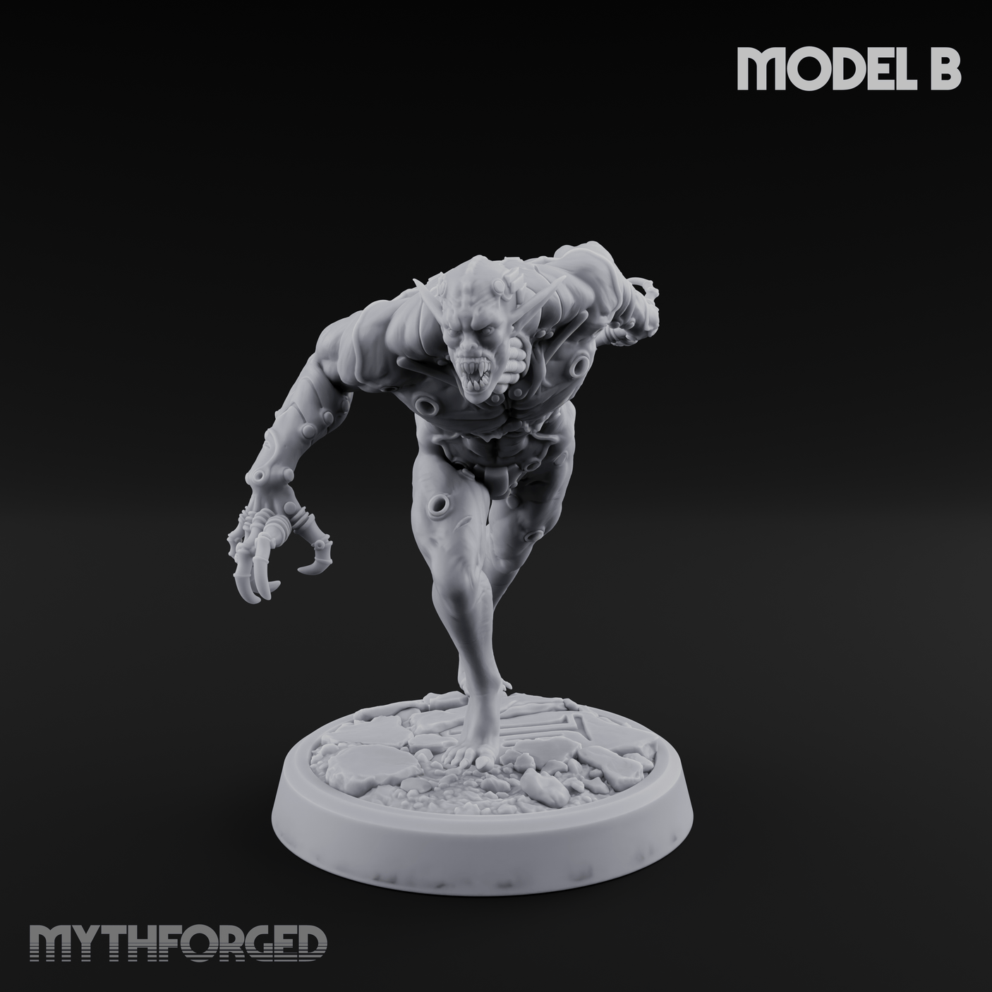 Claws Splayed Roaring Corpse Fleet Brutes Miniature for Dungeons and Dragons, Pathfinder or other TTRPGs