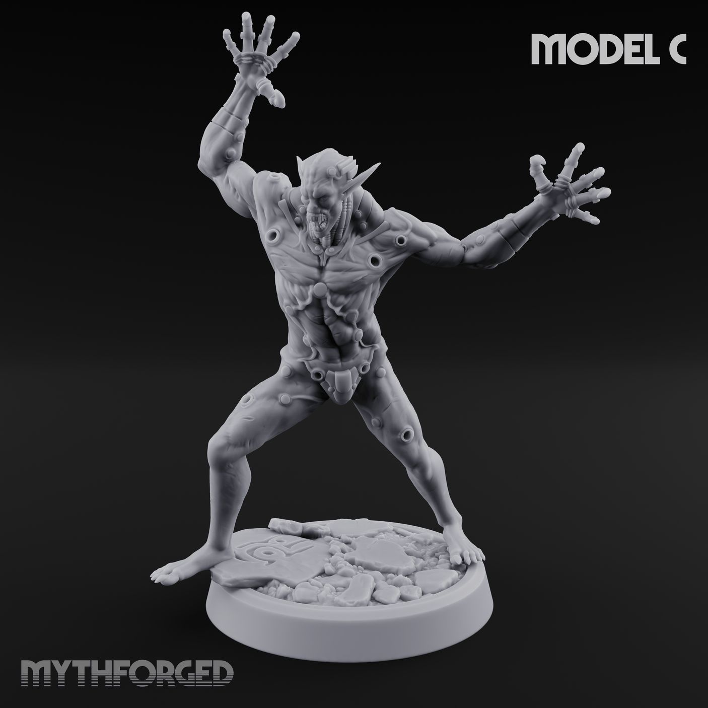 Claws Splayed Roaring Corpse Fleet Brutes Miniature for Dungeons and Dragons, Pathfinder or other TTRPGs