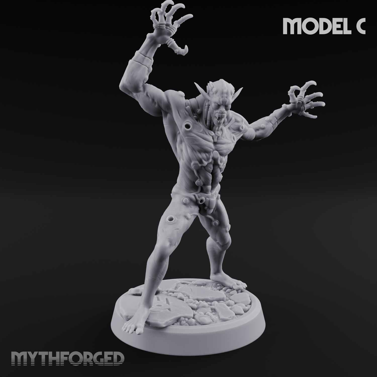 Claws Splayed Roaring Corpse Fleet Brutes Miniature for Dungeons and Dragons, Pathfinder or other TTRPGs