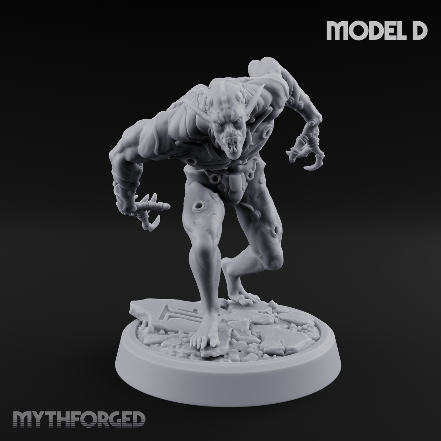 Claws Splayed Roaring Corpse Fleet Brutes Miniature for Dungeons and Dragons, Pathfinder or other TTRPGs