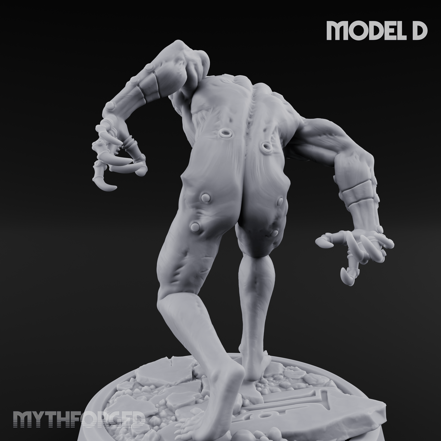 Claws Splayed Roaring Corpse Fleet Brutes D Miniature for Dungeons and Dragons, Pathfinder or other TTRPGs