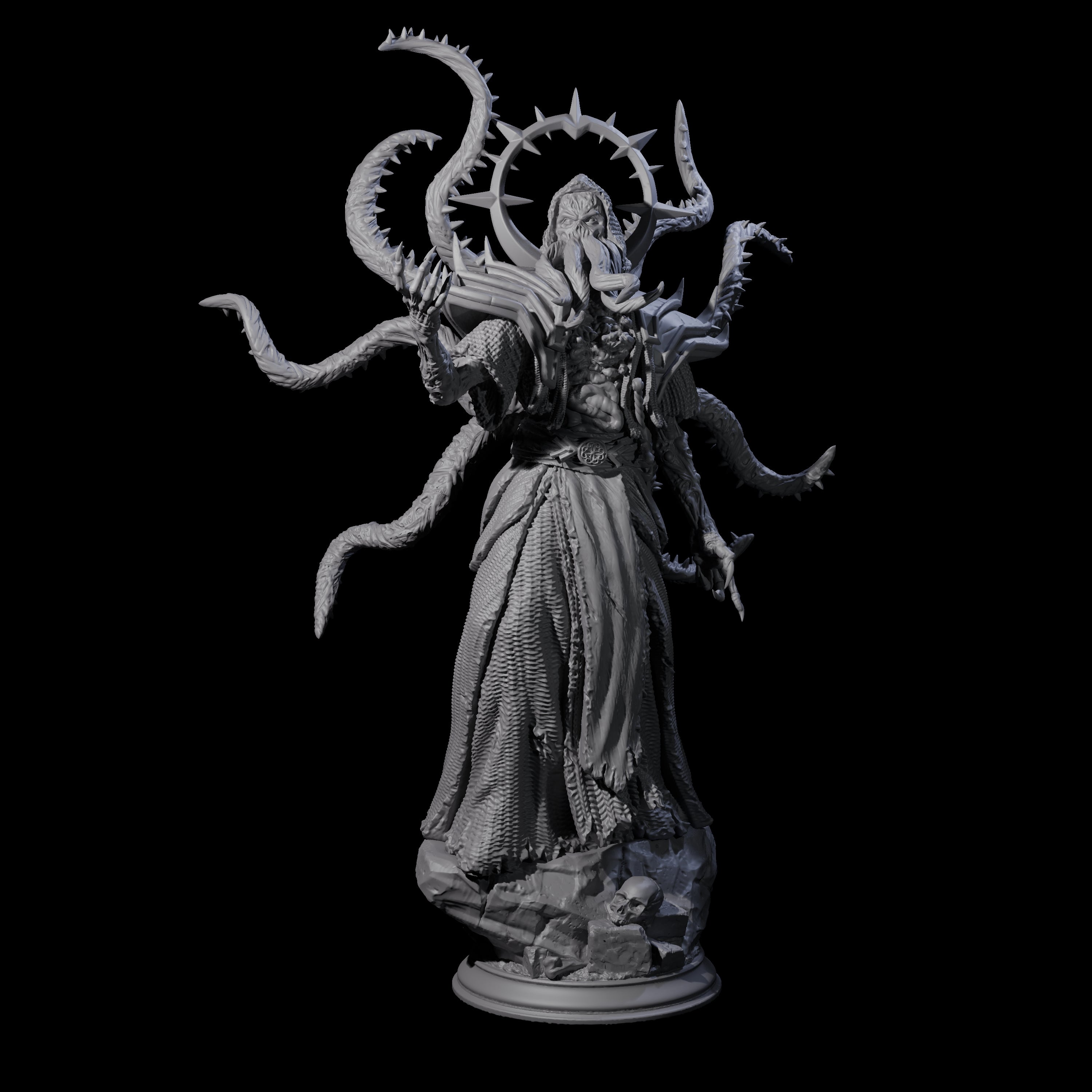 Undead Mind Flayer Miniature for Dungeons and Dragons, Pathfinder or other TTRPGs