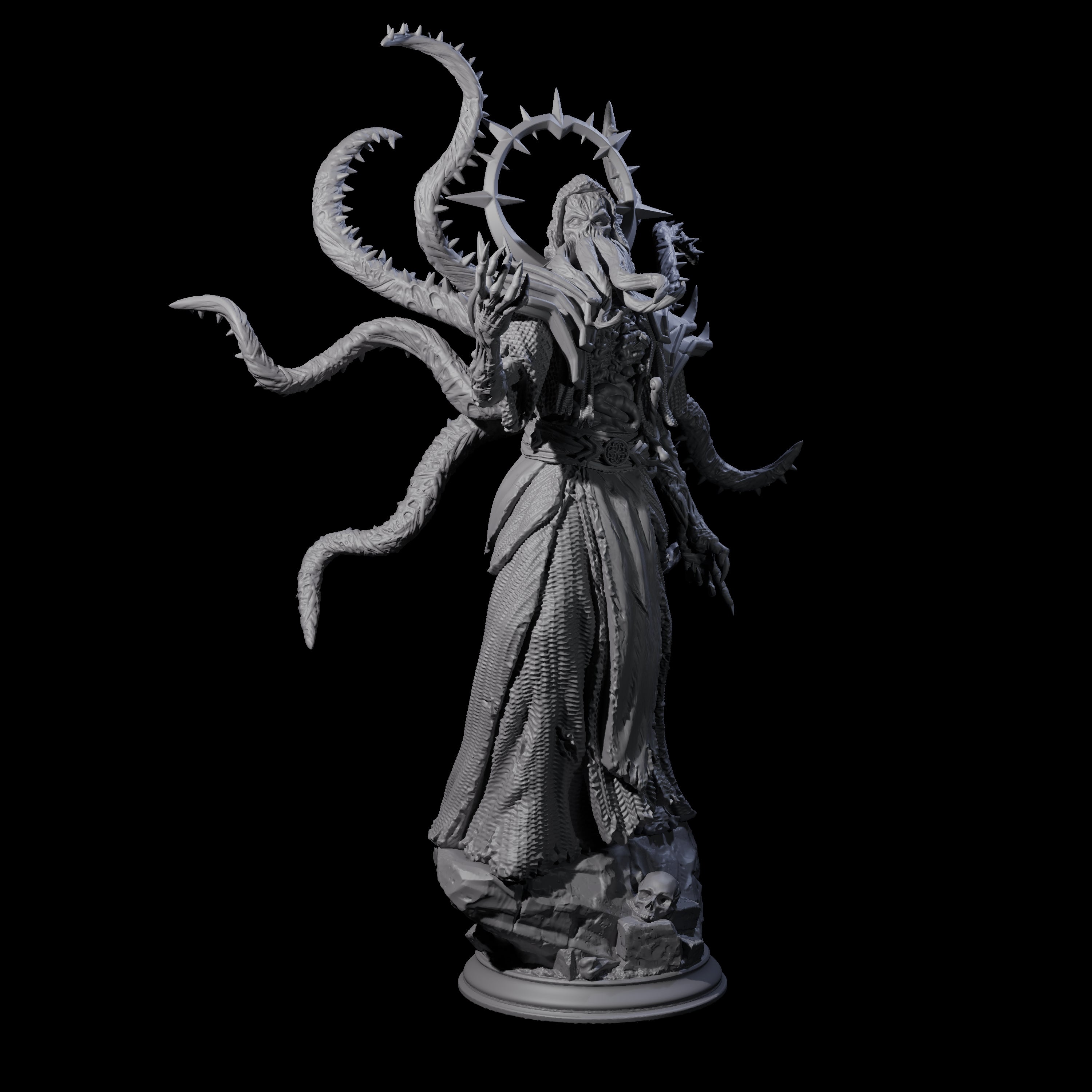 Undead Mind Flayer Miniature for Dungeons and Dragons, Pathfinder or other TTRPGs