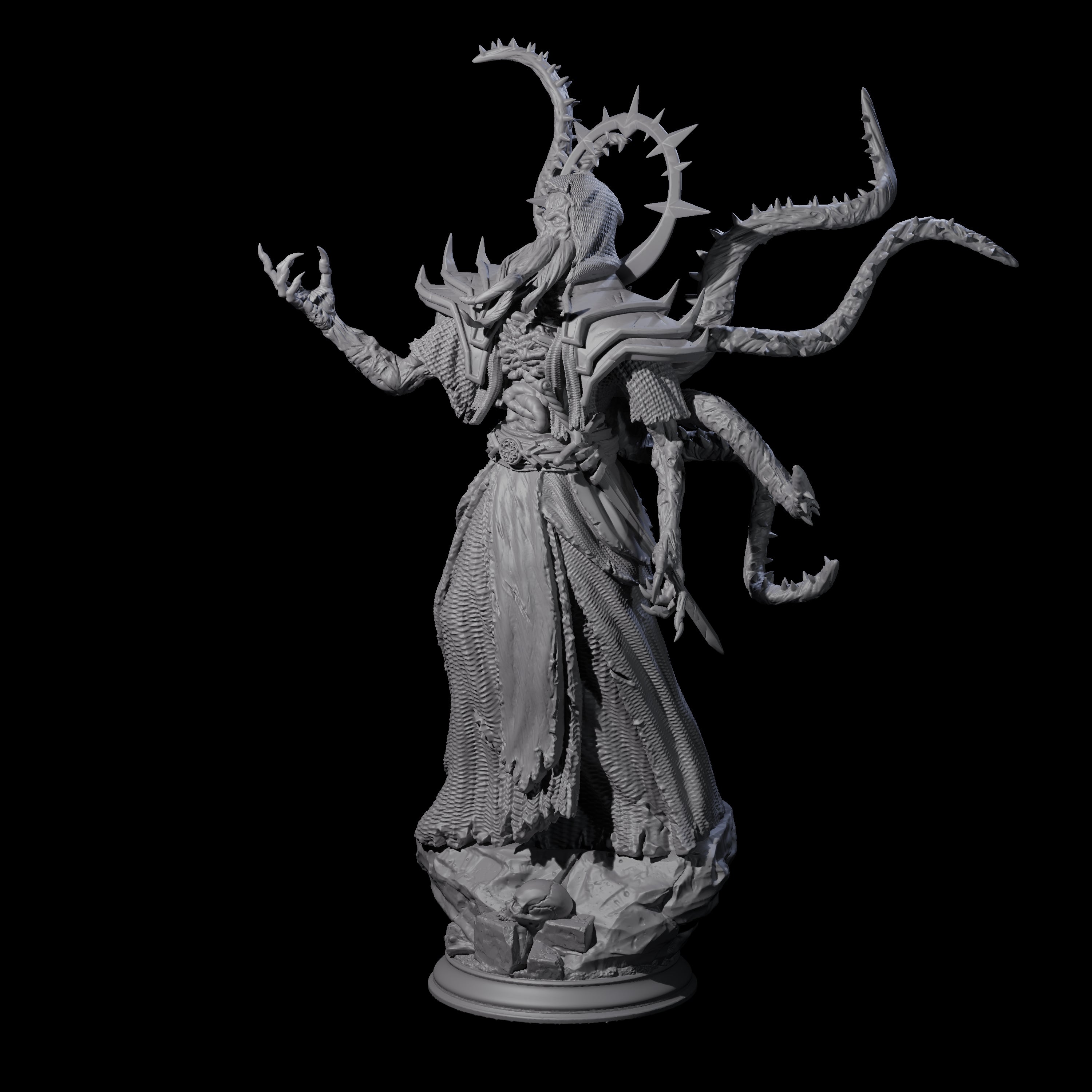 Undead Mind Flayer Miniature for Dungeons and Dragons, Pathfinder or other TTRPGs