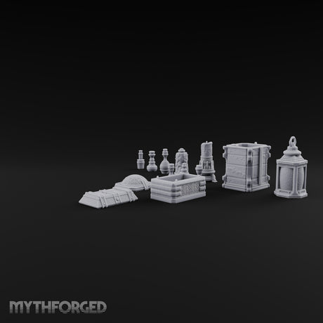 Apothecary Shelf Cleared Out Gothic Potion and Crate Props