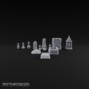 Apothecary Shelf Cleared Out Gothic Potion and Crate Props