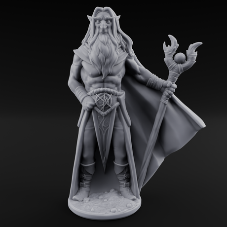 Bare Chested And Brooding Elf Mage Miniature for Dungeons and Dragons, Pathfinder or other TTRPGs