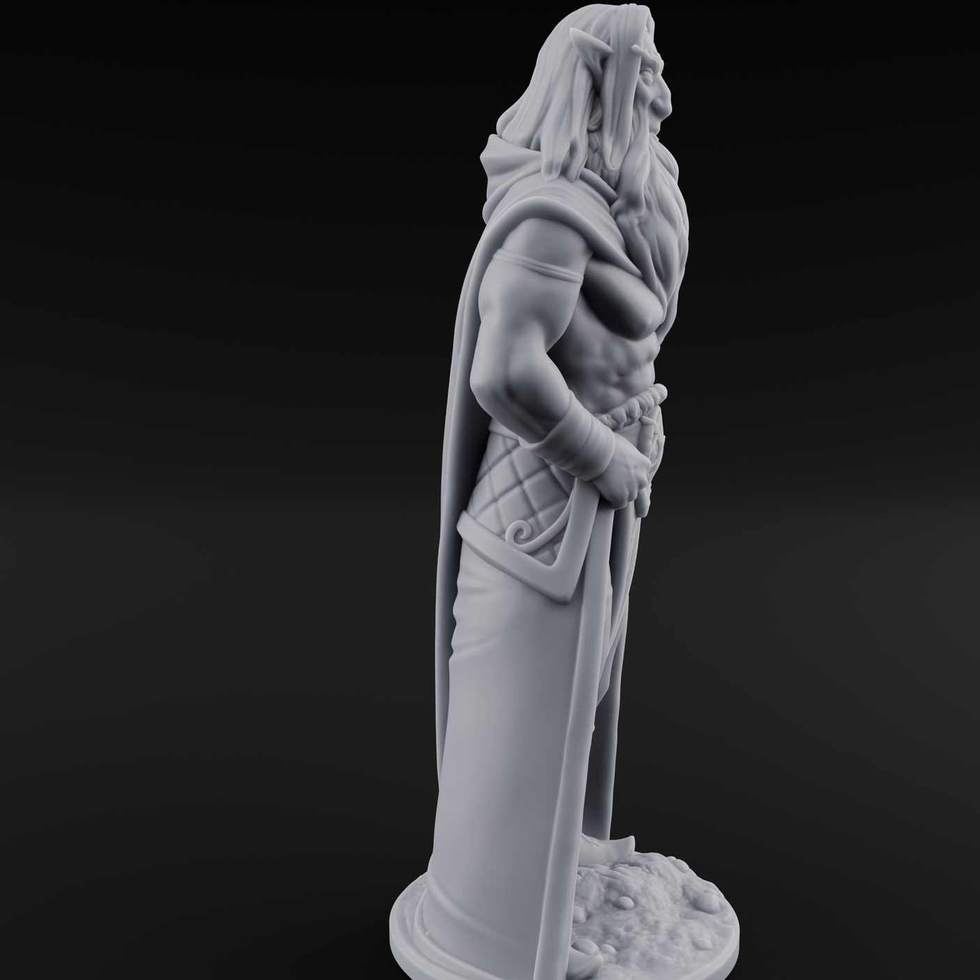 Bare Chested And Brooding Elf Mage Miniature for Dungeons and Dragons, Pathfinder or other TTRPGs
