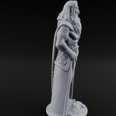 Bare Chested And Brooding Elf Mage Miniature for Dungeons and Dragons, Pathfinder or other TTRPGs
