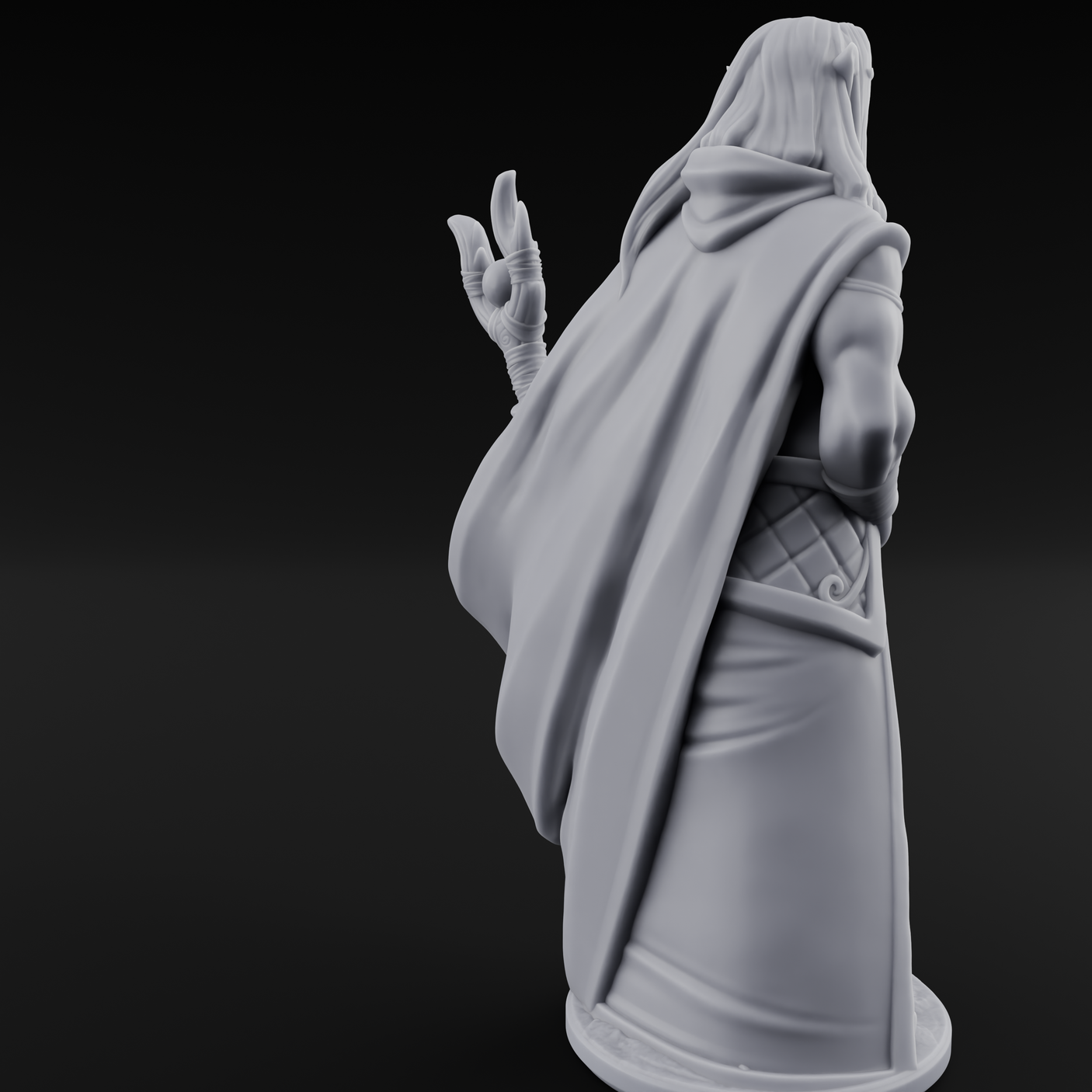 Bare Chested And Brooding Elf Mage Miniature for Dungeons and Dragons, Pathfinder or other TTRPGs