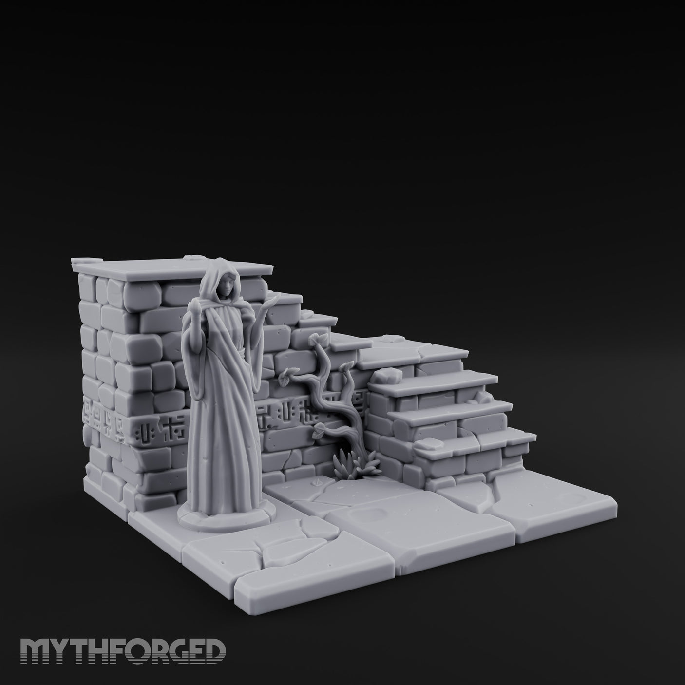 Hieroglyph-Etched Vine-Crept Stepped Pyramid Shrine Altar gallery 3