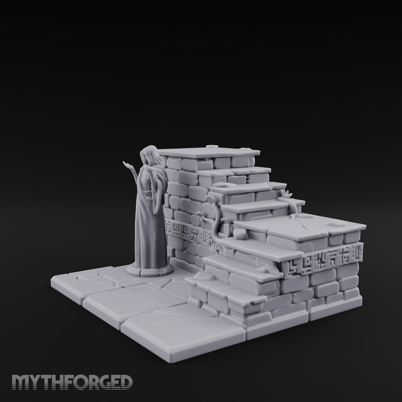 Hieroglyph-Etched Vine-Crept Stepped Pyramid Shrine Altar gallery 9