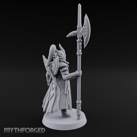 Spiked And Stalwart Elf Captain Miniature for Dungeons and Dragons, Pathfinder or other TTRPGs