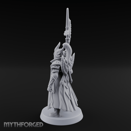 Spiked And Stalwart Elf Captain Miniature for Dungeons and Dragons, Pathfinder or other TTRPGs