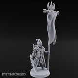 Banner Held High Elf Flagbearer Miniature for Dungeons and Dragons, Pathfinder or other TTRPGs