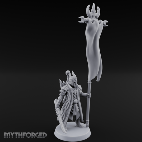 Banner Held High Elf Flagbearer Miniature for Dungeons and Dragons, Pathfinder or other TTRPGs