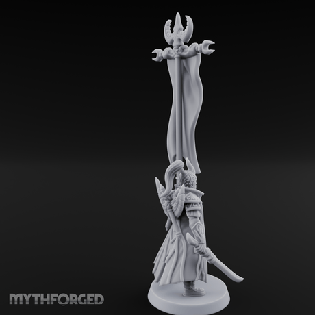 Banner Held High Elf Flagbearer Miniature for Dungeons and Dragons, Pathfinder or other TTRPGs