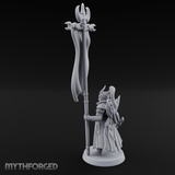 Banner Held High Elf Flagbearer Miniature for Dungeons and Dragons, Pathfinder or other TTRPGs