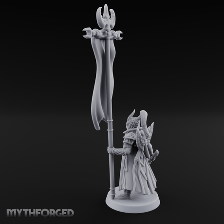Banner Held High Elf Flagbearer Miniature for Dungeons and Dragons, Pathfinder or other TTRPGs