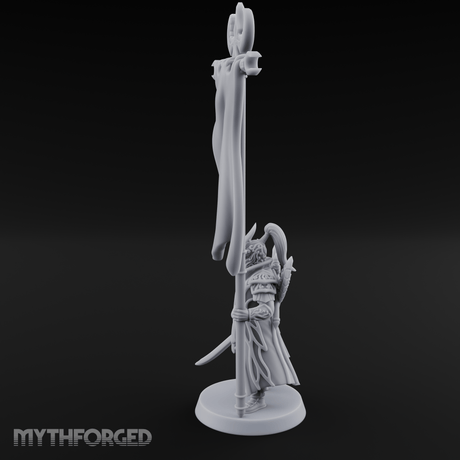 Banner Held High Elf Flagbearer Miniature for Dungeons and Dragons, Pathfinder or other TTRPGs