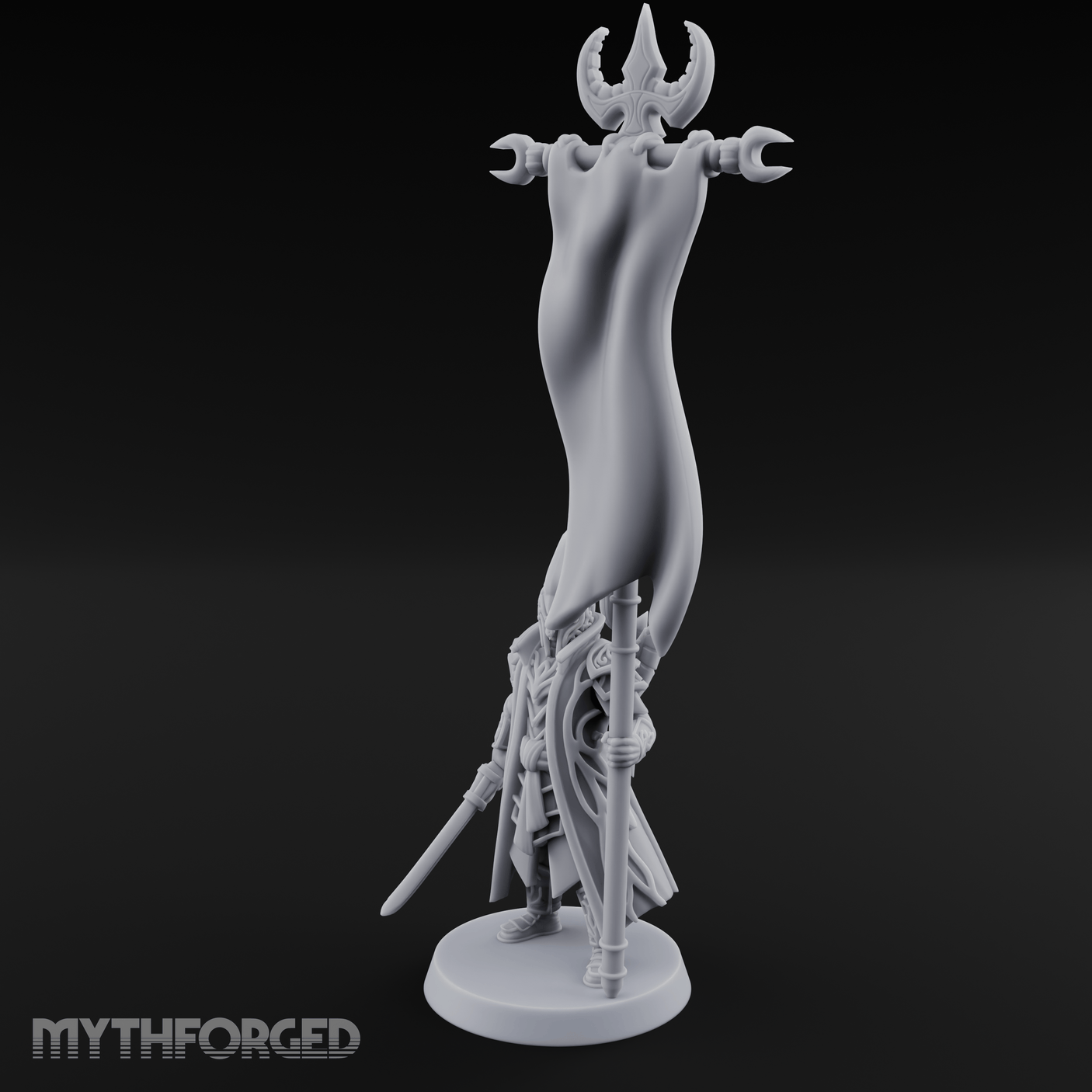 Banner Held High Elf Flagbearer Miniature for Dungeons and Dragons, Pathfinder or other TTRPGs