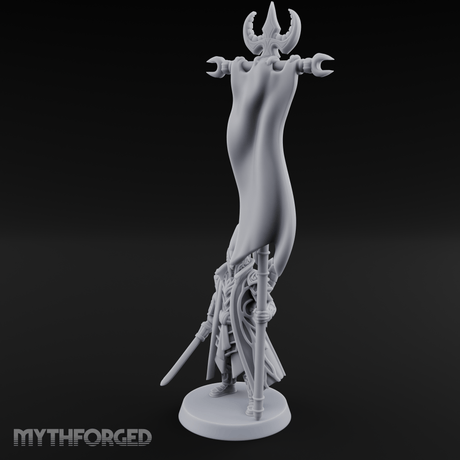 Banner Held High Elf Flagbearer Miniature for Dungeons and Dragons, Pathfinder or other TTRPGs