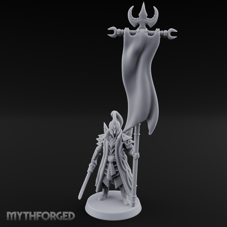 Banner Held High Elf Flagbearer Miniature for Dungeons and Dragons, Pathfinder or other TTRPGs