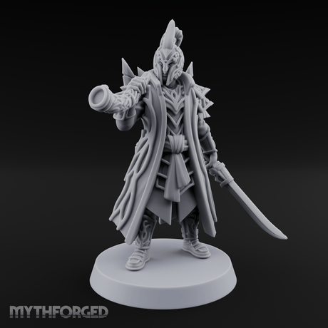 Blaring A Fanfare Elf Musician Miniature for Dungeons and Dragons, Pathfinder or other TTRPGs