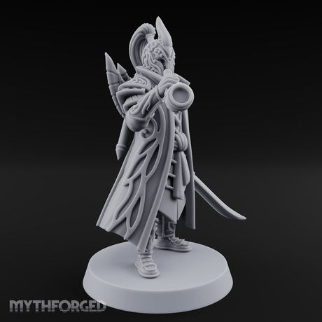 Blaring A Fanfare Elf Musician Miniature for Dungeons and Dragons, Pathfinder or other TTRPGs