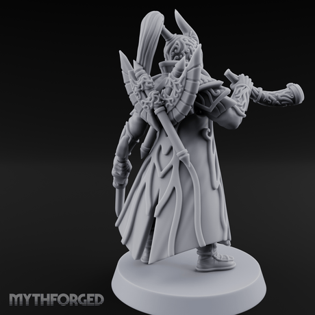 Blaring A Fanfare Elf Musician Miniature for Dungeons and Dragons, Pathfinder or other TTRPGs