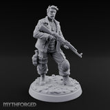 Hip Firing Human Gunfighter Miniature for Dungeons and Dragons, Pathfinder or other TTRPGs