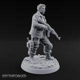 Hip Firing Human Gunfighter Miniature for Dungeons and Dragons, Pathfinder or other TTRPGs