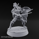 Cape Billowing Defiant Warlord Miniature for Dungeons and Dragons, Pathfinder or other TTRPGs