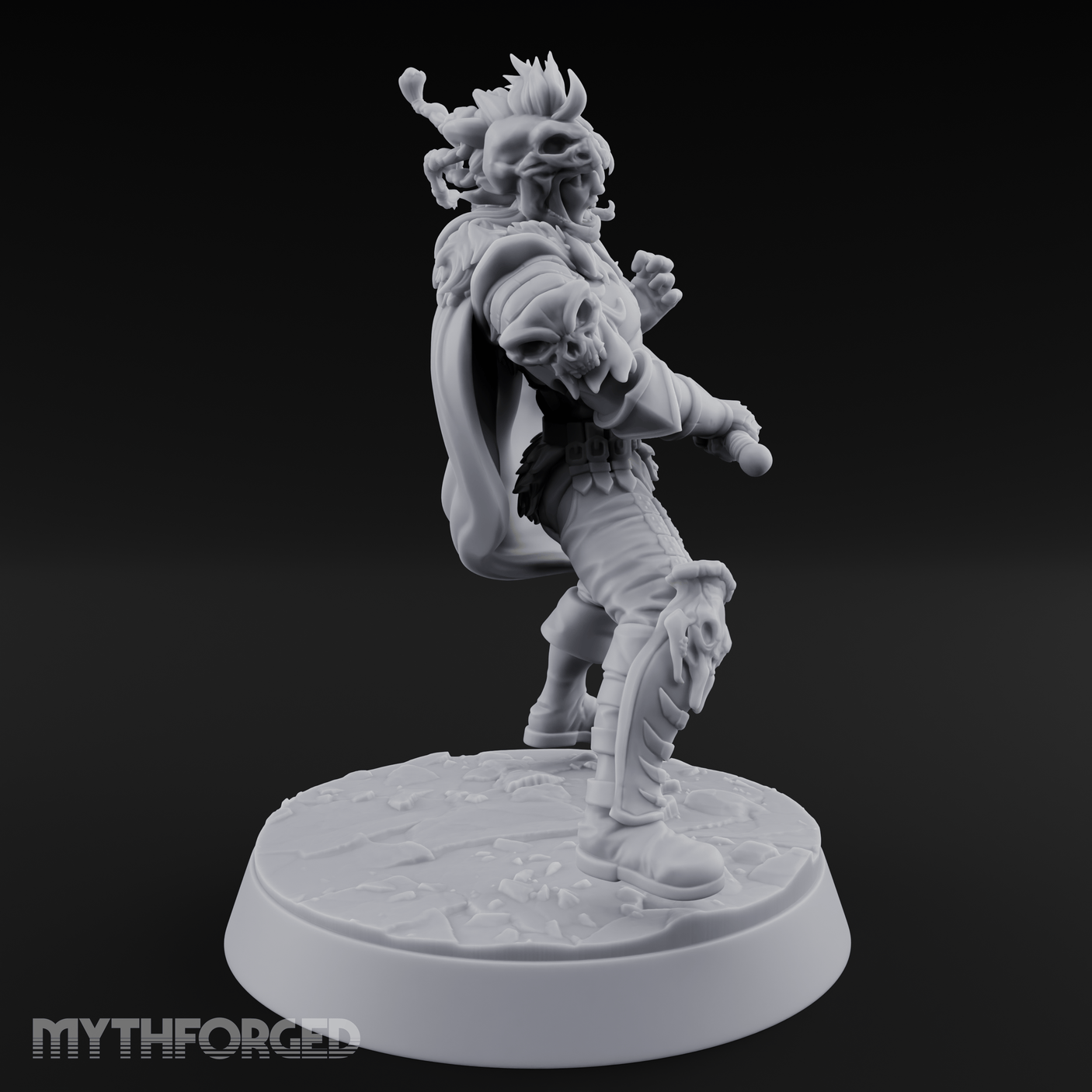 Cape Billowing Defiant Warlord Miniature for Dungeons and Dragons, Pathfinder or other TTRPGs