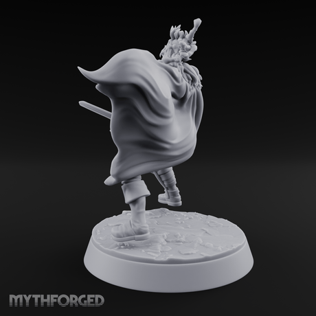 Cape Billowing Defiant Warlord Miniature for Dungeons and Dragons, Pathfinder or other TTRPGs