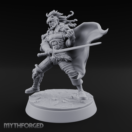 Cape Billowing Defiant Warlord Miniature for Dungeons and Dragons, Pathfinder or other TTRPGs