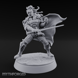 Cape Billowing Defiant Warlord Miniature for Dungeons and Dragons, Pathfinder or other TTRPGs