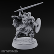 Sword and Board Northman Fighter Miniature for Dungeons and Dragons, Pathfinder or other TTRPGs
