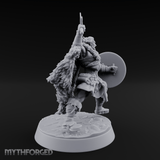 Sword and Board Northman Fighter Miniature for Dungeons and Dragons, Pathfinder or other TTRPGs