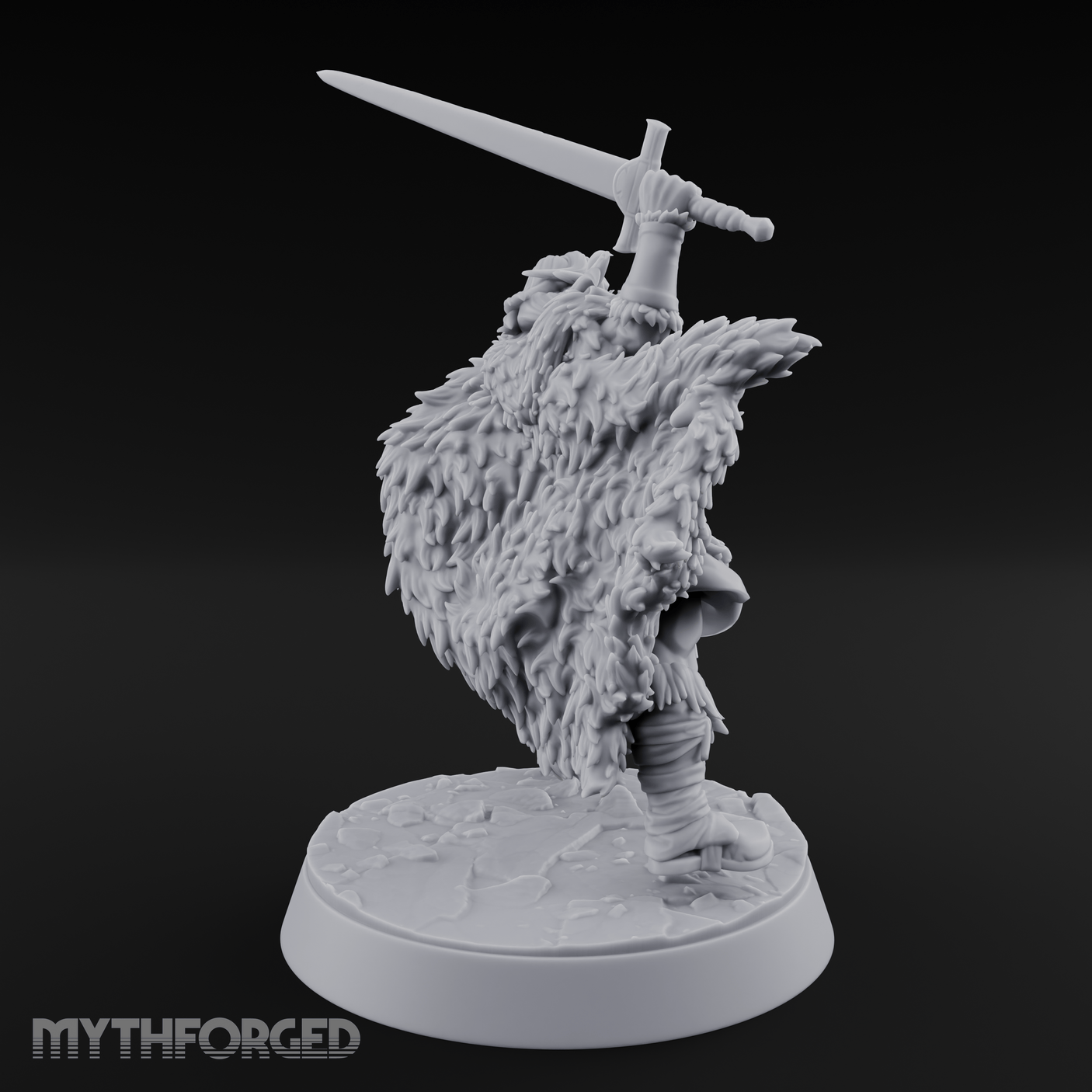 Sword and Board Northman Fighter Miniature for Dungeons and Dragons, Pathfinder or other TTRPGs