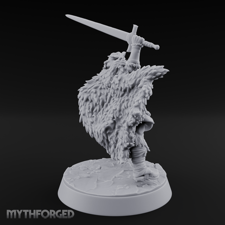 Sword and Board Northman Fighter Miniature for Dungeons and Dragons, Pathfinder or other TTRPGs