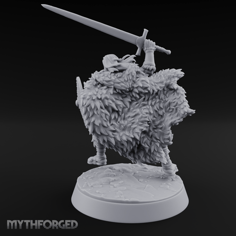Sword and Board Northman Fighter Miniature for Dungeons and Dragons, Pathfinder or other TTRPGs